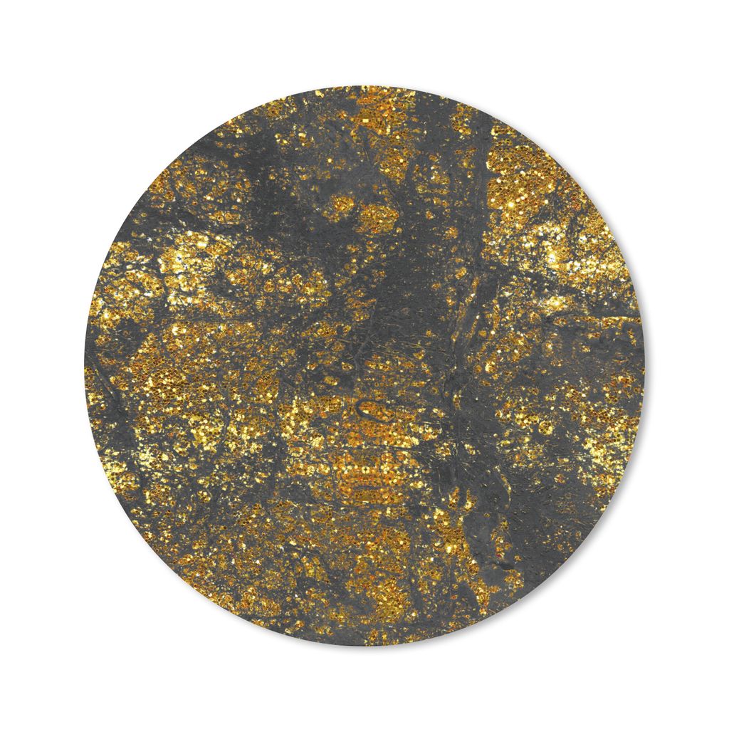 MuchoWow Mauspad Mousepad Marmor - Gold - Glitter - Schwarz 30x30 cm - Mousepads - Maus Mat - Pad - Mausunterlage - Tischunterlage - Schreibtisch...