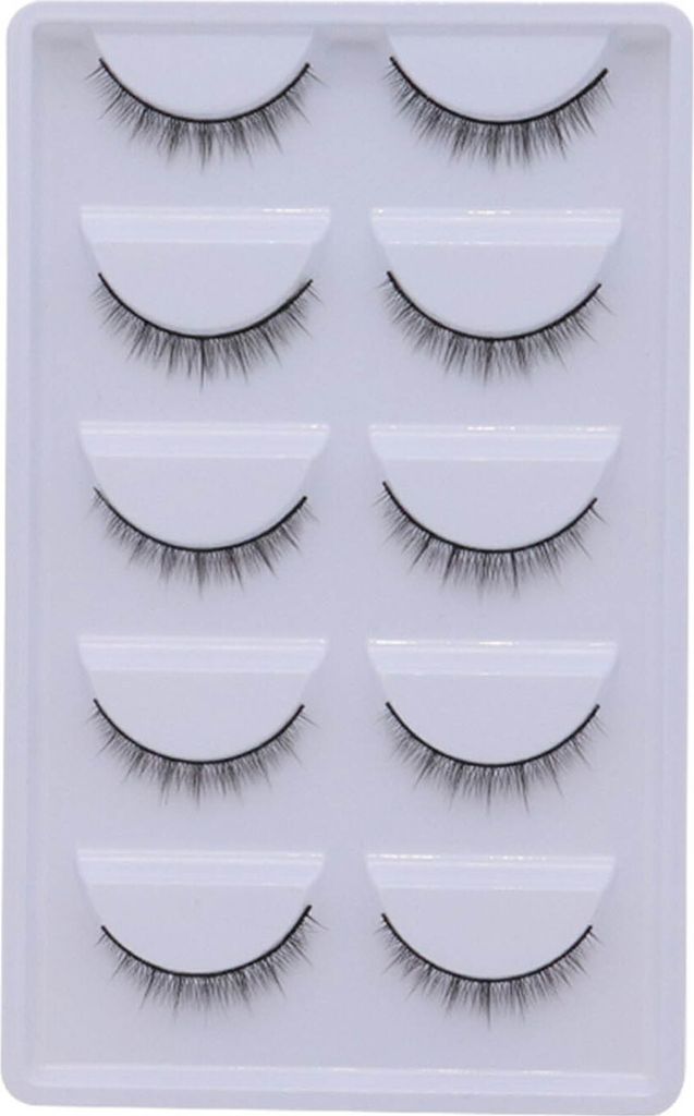 5 Paar / Box Falsche Wimpern Natürliche Bequeme Faser Kurze Make-up-Erweiterungen Wimpern für Ankleidezimmer Schwarz