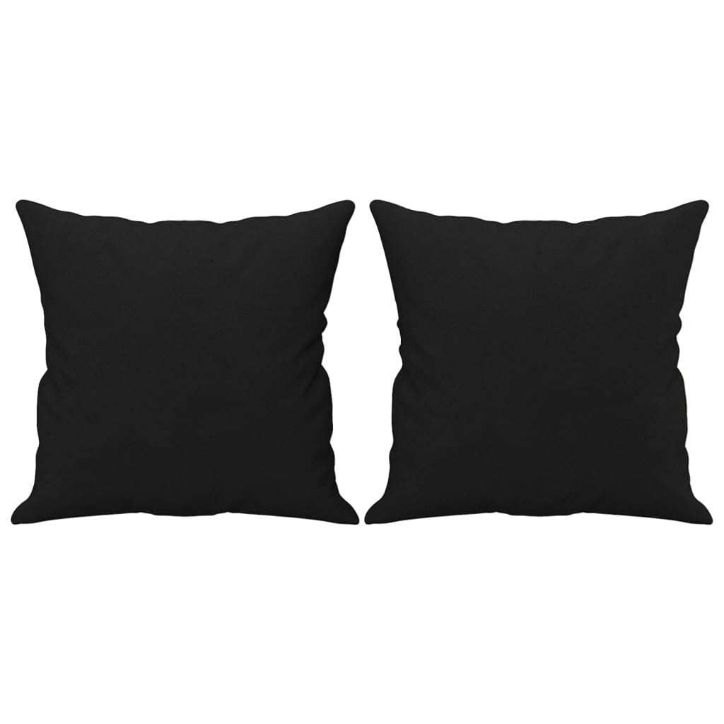 vidaXL Zierkissen 2 Stk. Schwarz 40x40 cm Mikrofasergewebe