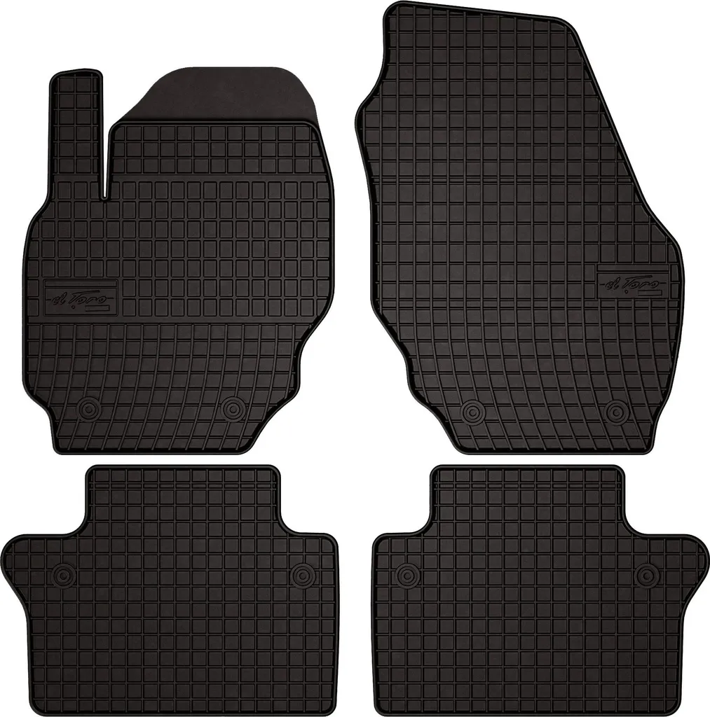 Tappetini Auto Gomma Volvo V70 III 2007-2016 - Set 4 Pezzi Nero Su Misura