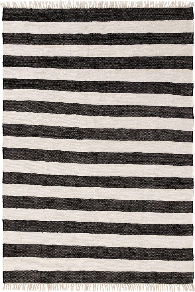 benuta Baumwollteppich Tom Schwarz/Weiß 70x120 cm Produktbild 