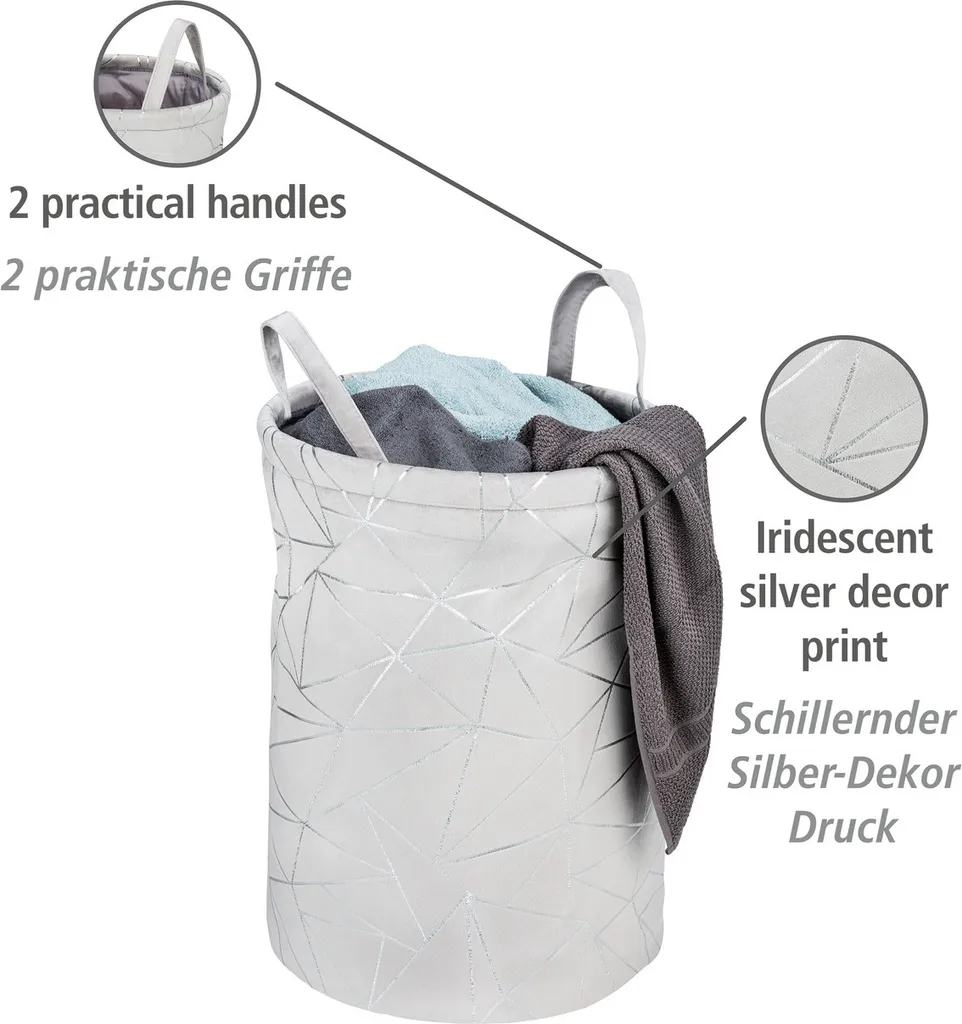 Cesto Biancheria WENKO Samira Grigio | 69L Feltro Arredo Bagno - 2
