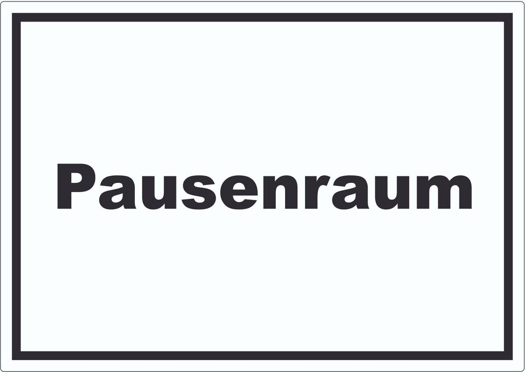 Pausenraum Aufkleber mit Text Pause Mittagspause waagerecht A3 (297x420mm)