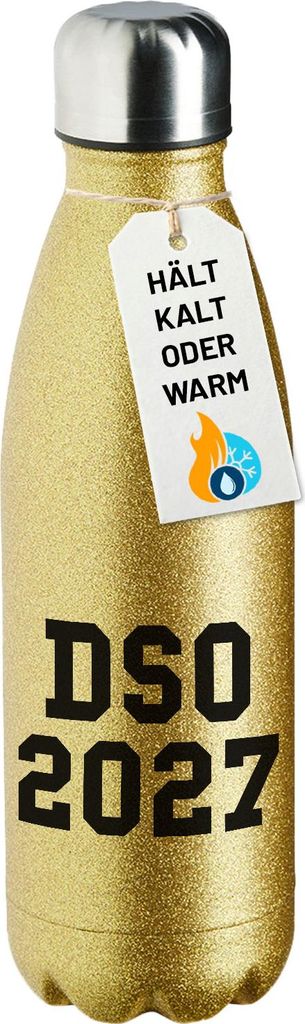 Huuraa Trinkflasche DSO 2027 Abschluss Belgien (ndl.) 500ml Gold Edelstahl Wasserflasche Trinkflasche Geschenkidee