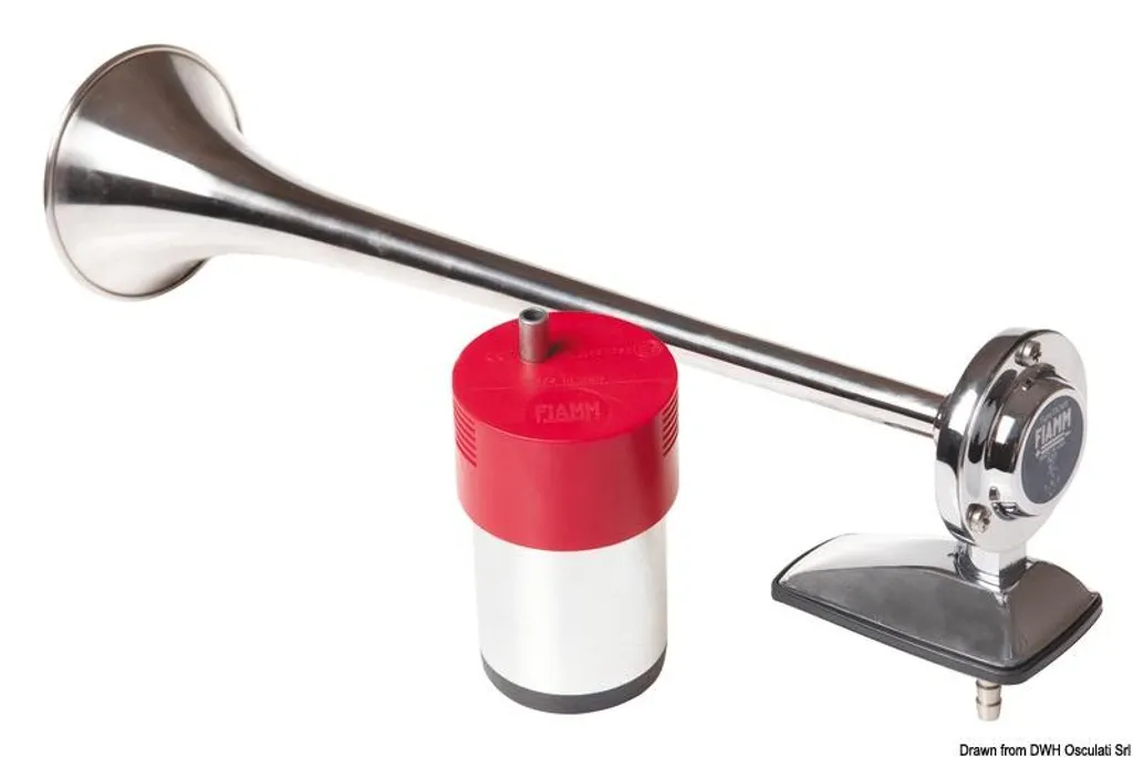 Klaxon de brume 12V Fiamm BORA en inox avec compresseur pneumatique