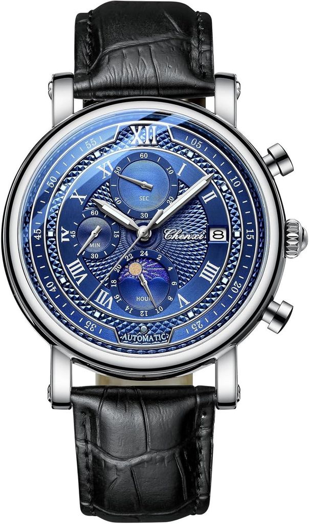 Watch Für Herren,Herrenuhren Leder Leuchtende Chronograph Produktbild 