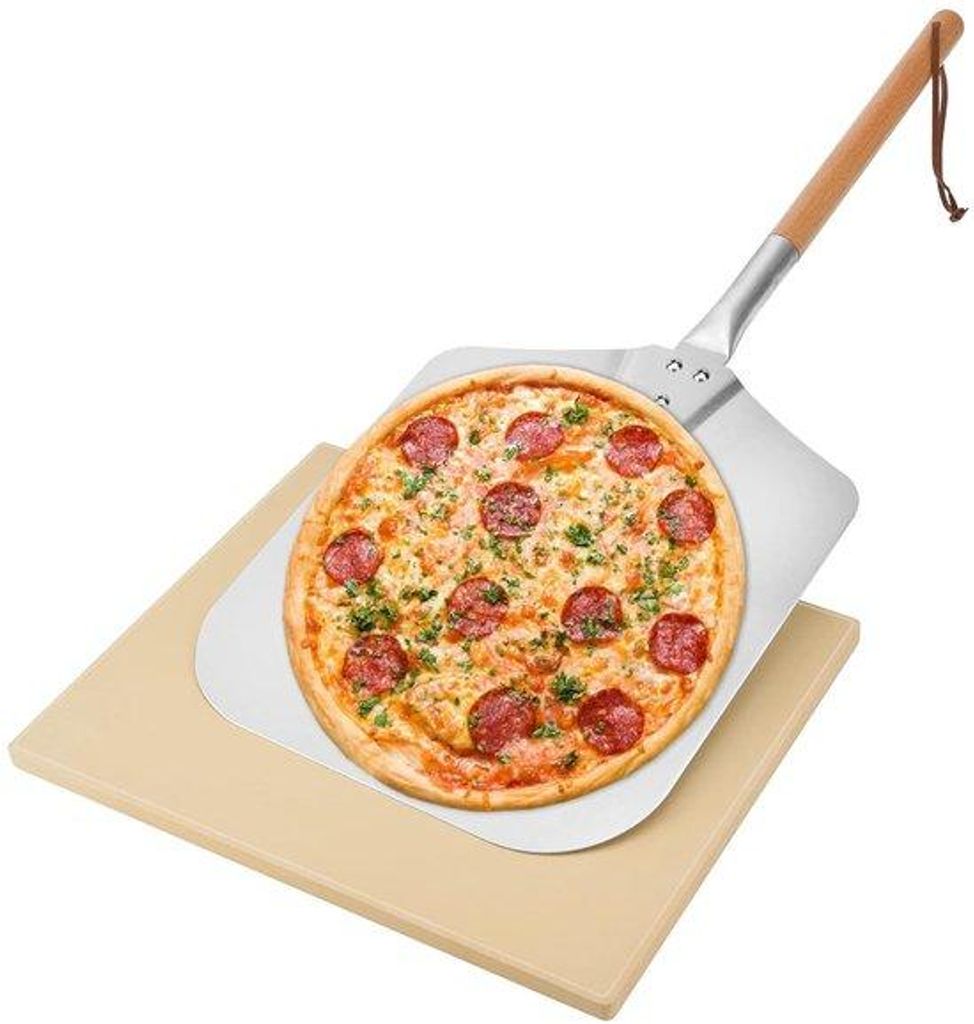 Pizzastein-Schneider aus Holz - Accessoire für den Backofen
