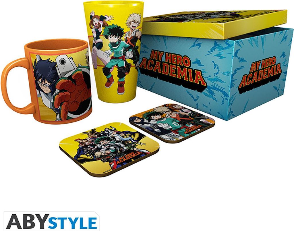 MY HERO ACADEMIA - Pck Glass XXL + Tasse + 2 Coasters Heroes