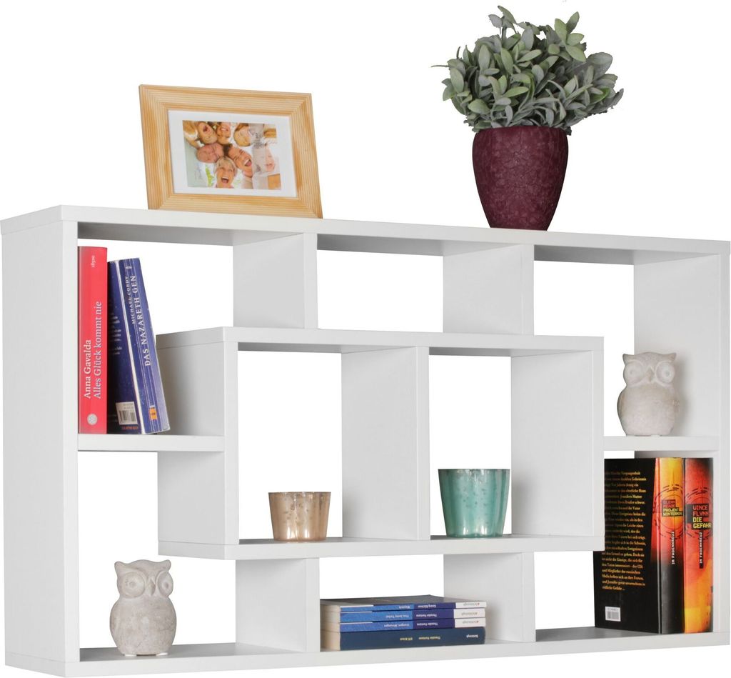 Wandregal "Rur": Modernes Design, "Rur", melaminharzbeschichtet. Weiß, 85x16x48 cm | Kadima Design