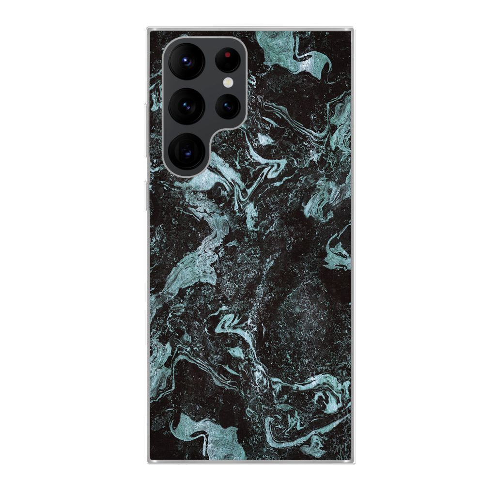 MuchoWow Handyhülle Schutzhülle Hülle für Samsung Galaxy S22 Ultra Marmor - Naturstein - Luxus Silikon Softcase Handy Hülle - Abbildung
