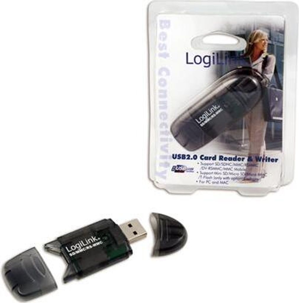Mini čtečka karet LogiLink USB 2.0 pro SD/MMC, antracitová Obrázek produktu 
