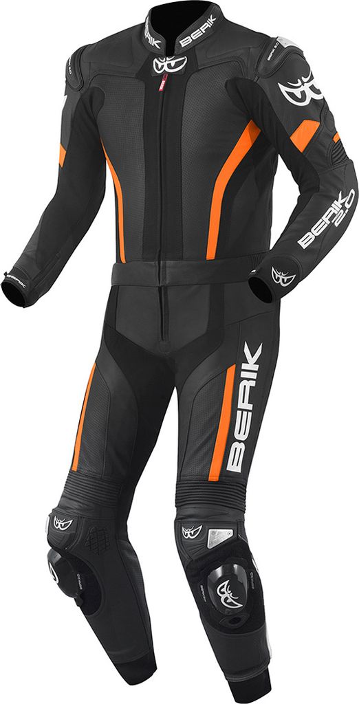 Berik Losail 2-Teiler Motorrad Lederkombi, schwarz/orange, Produktbild 