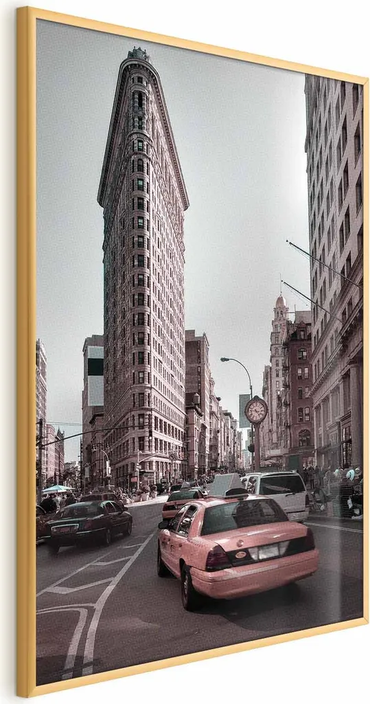 Poster sul traffico urbano 40x60 cm con cornice dorata senza margine