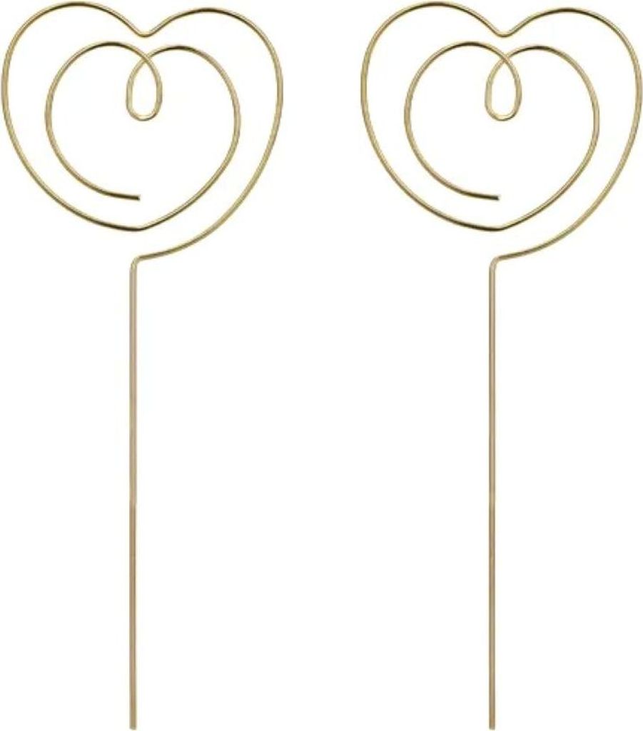 Cake Topper Herzen 12cm Metall Gold 2er Set Produktbild 