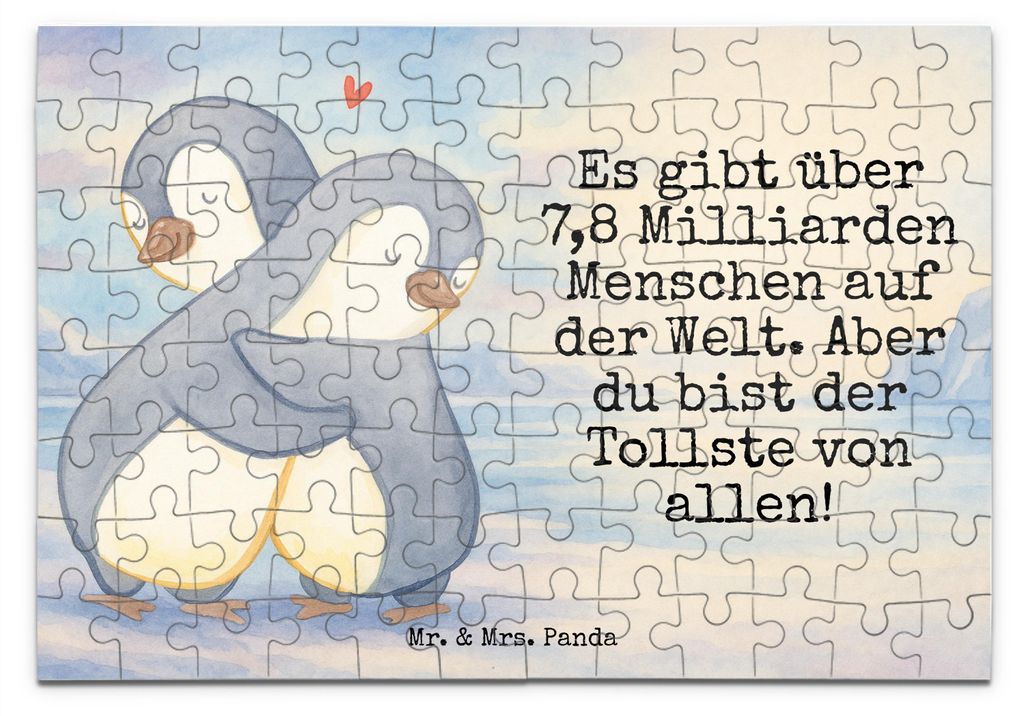 Mr. & Mrs. Panda Puzzle Pinguine Kuscheln Design 96 Teile - Weiß - Geschenk, für Männer, Jahrestag, 1500, Geduldspiel, Puzzlespiel, 1000, Hochze...