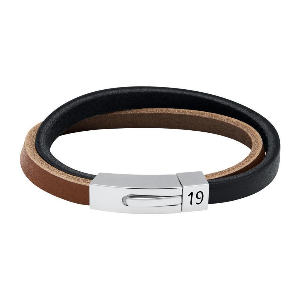 Armband Leder braun schwarz (Länge: 21cm) Produktbild 