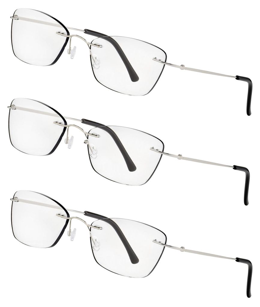 LEXXOO - Rahmenloses 3 Pack Lesebrille in Schwarz-Weiss Produktbild 