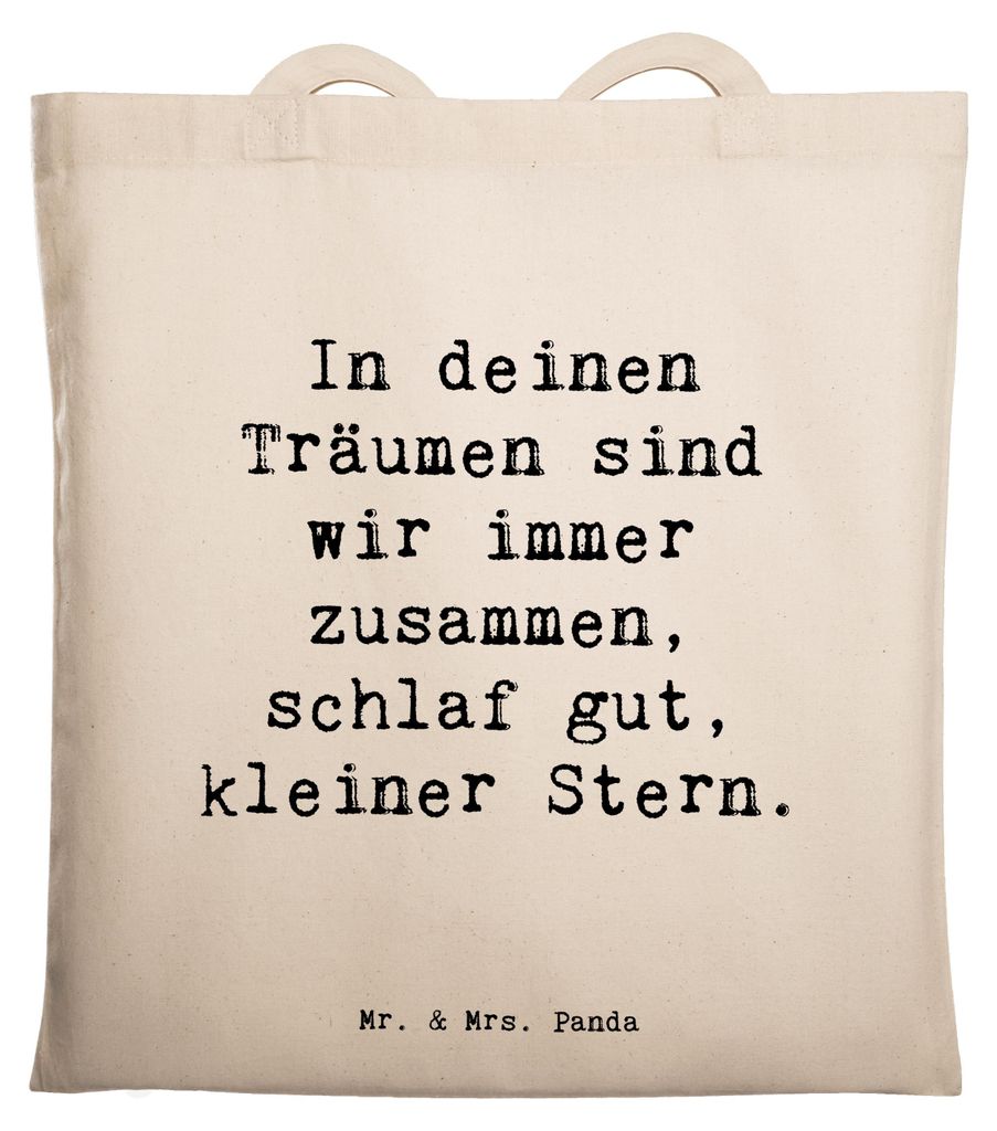 Mr. & Mrs. Panda Jutebeutel Spruch Alleine schlafen lernen - Transparent - Geschenk, Shopping Tasche, Trost, Vertrauen und Liebe, Unterstützung, V...