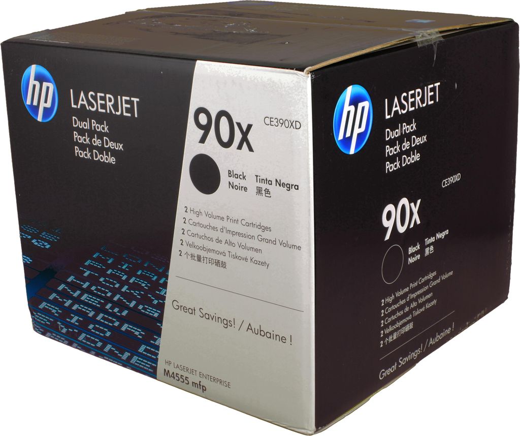HP 90X 2er-Pack Schwarz Original LaserJet Tonerkartuschen Produktbild 