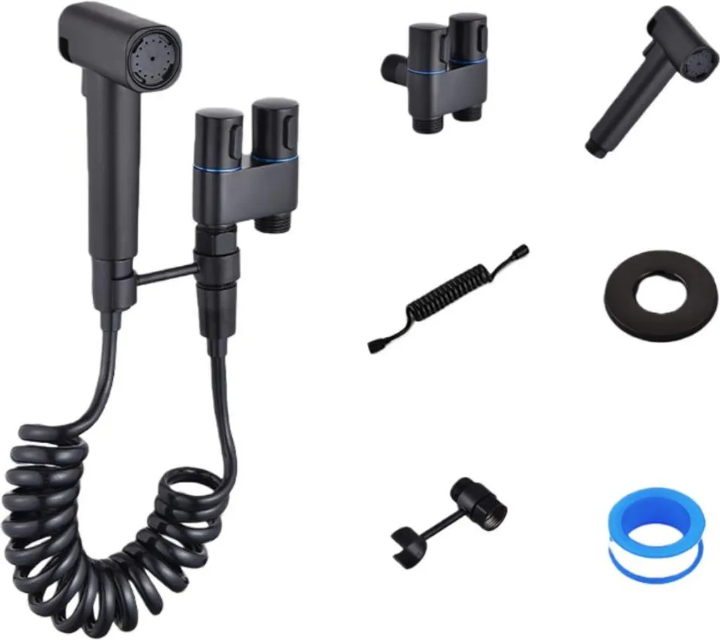 Kit Doccetta WC Bidet Nero Inox: Ideale per Famiglie e Pulizia Rapida