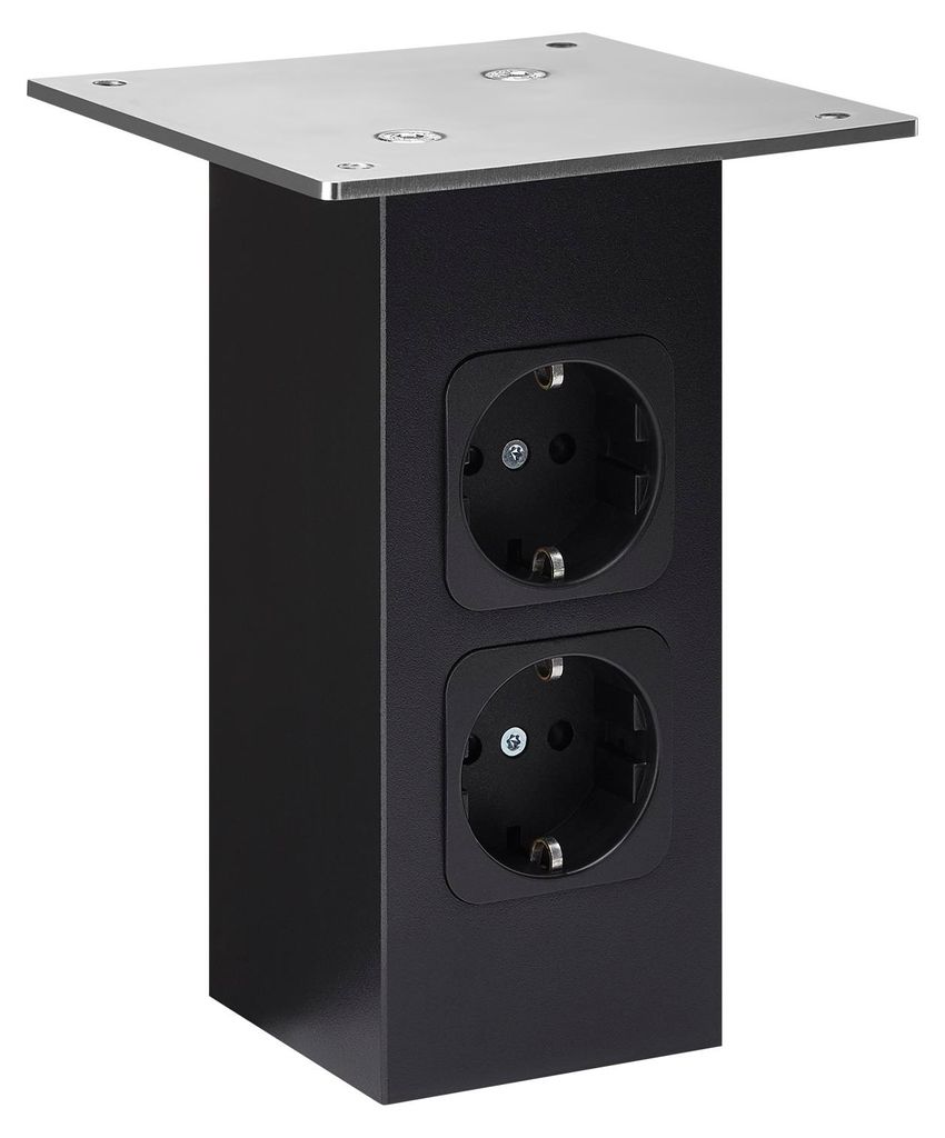 SOTECH Barkonsole gerade 170 mm schwarz Feinstruktur mit Steckdosen – Thekenkonsole