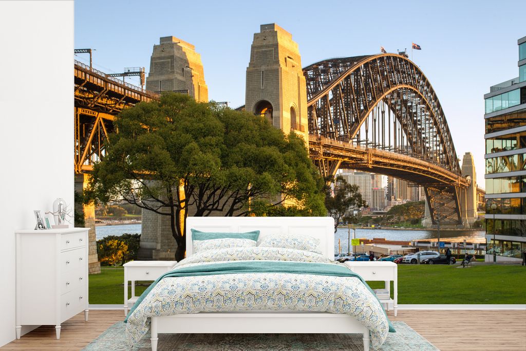 MuchoWow Fototapete für Wohnzimmer oder Schlafzimmer Wandtapete Vinyl Motivtapete Sydney Harbour Bridge in Australien am Nachmittag - 420x280 cm...