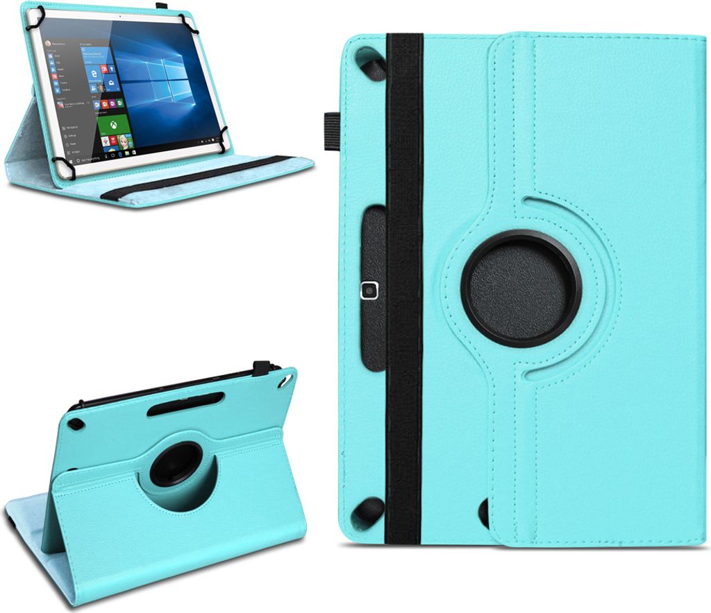 Robuste Universal 10 - 10.1 Zoll Tablet Schutzhülle aus hochwertigem Kunstleder Hülle Tasche Standfunktion 360° Drehbar FarbauswahlFarben:Türki...