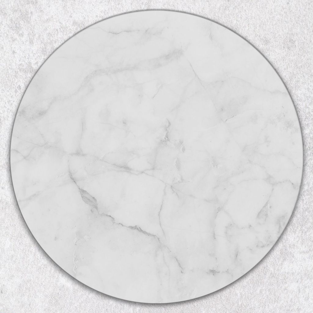 Glas-Herdabdeckplatten Glaskeramikkochfeld-Abdeckung Spritzschutz Glas Runden Schneidebrett fi40 cm - Weisser Marmor