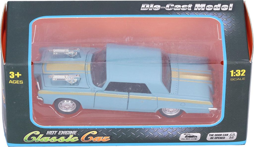 1:32 Pullback Car Toy Simulation Battery Powered Children Legierung mit hellem Geräusch (blaugrau)