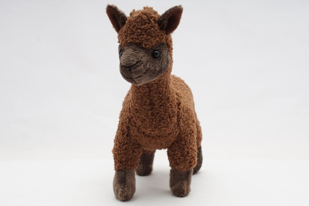 Lama Alpaka Kuscheltier braun Plüschtier 20 cm stehend LHAMO