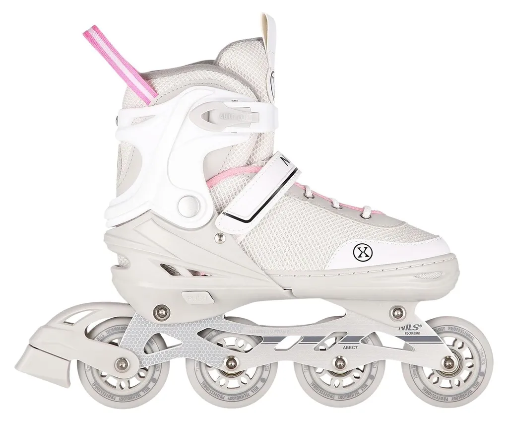 Patins multifonctions 2 en 1 avec taille ajustable 29-33 gris rose
