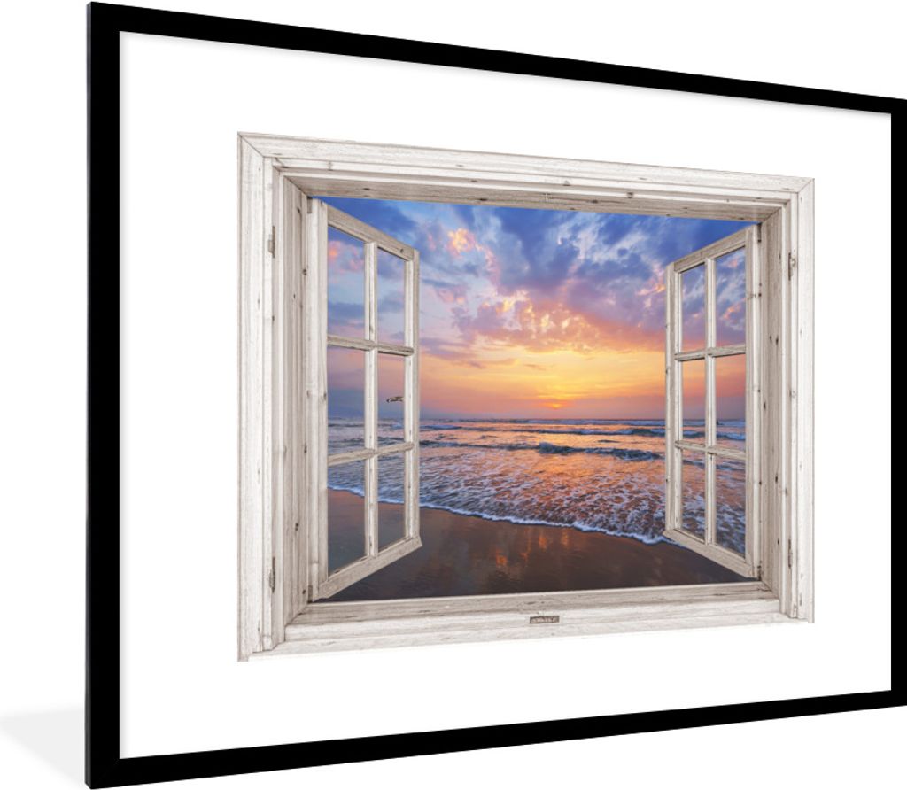 MuchoWow® Gerahmtes Poster Aussicht - Meer - Strand - Produktbild 