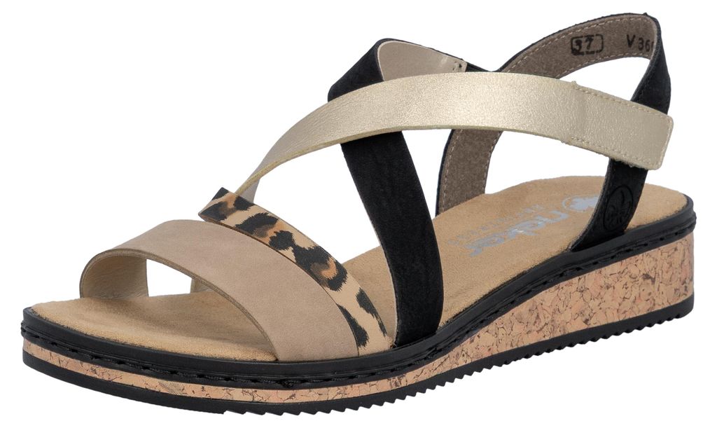 Sandali con zeppa e chiusura a strappo Immagine del prodotto 