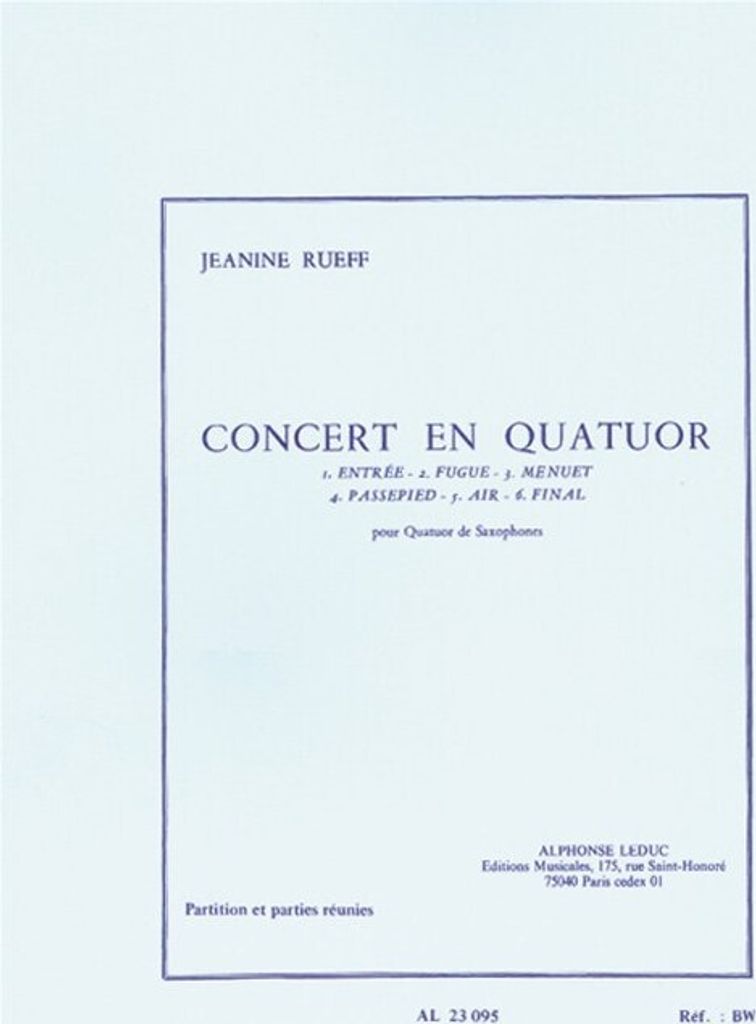 Concerto en Quatuor pour 4 saxophones (SATBar)partition et parties