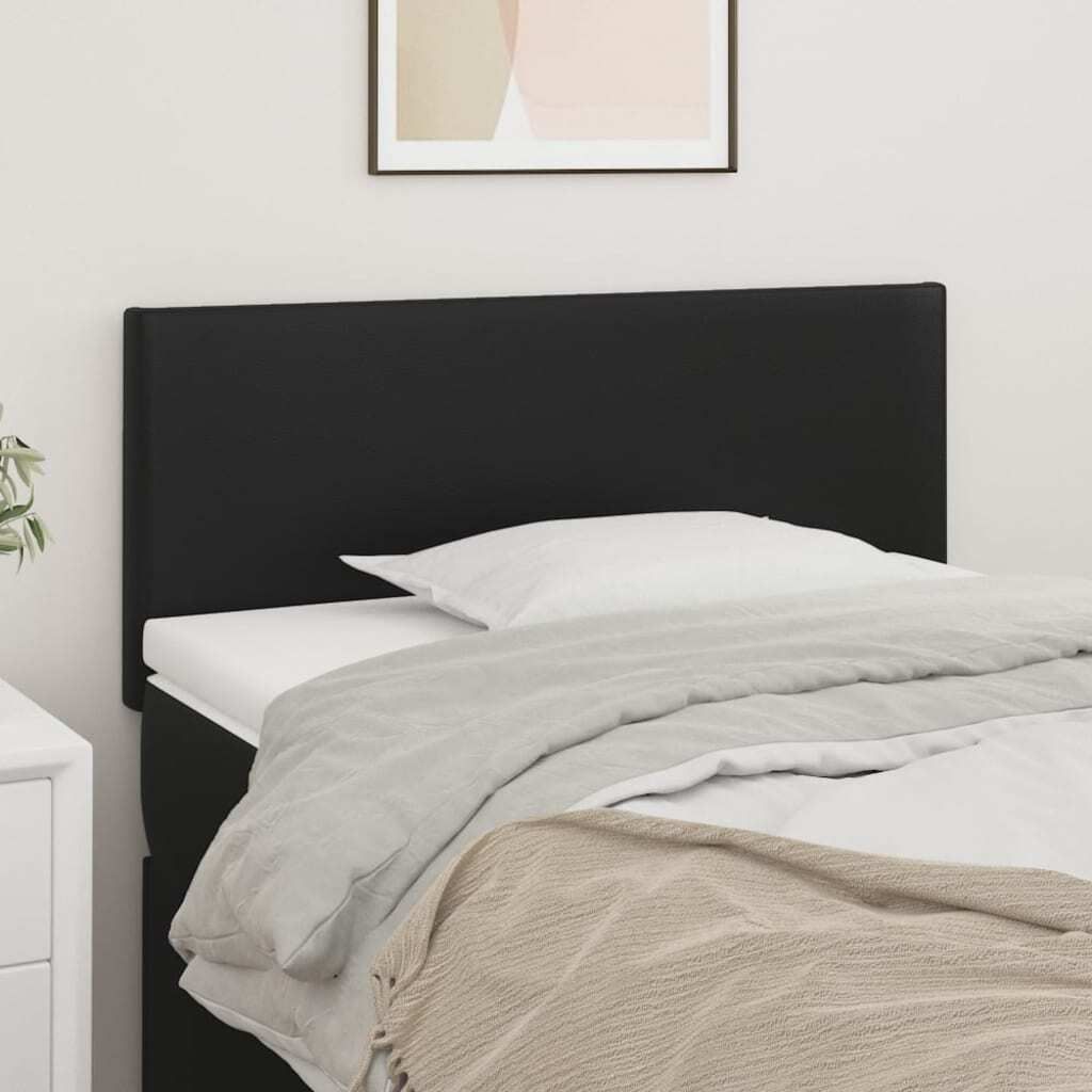 The Living Store Kopfteil Schwarz 80x5x78/88 cm Kunstleder