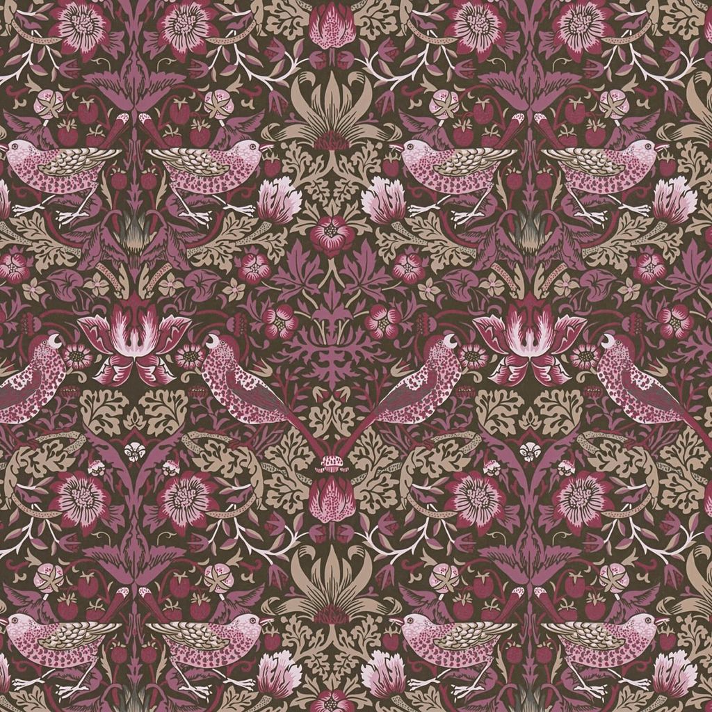 Profhome 390562-GU Vogel Tapete Floral matt lila braun beige rot-violett 5,33 m2