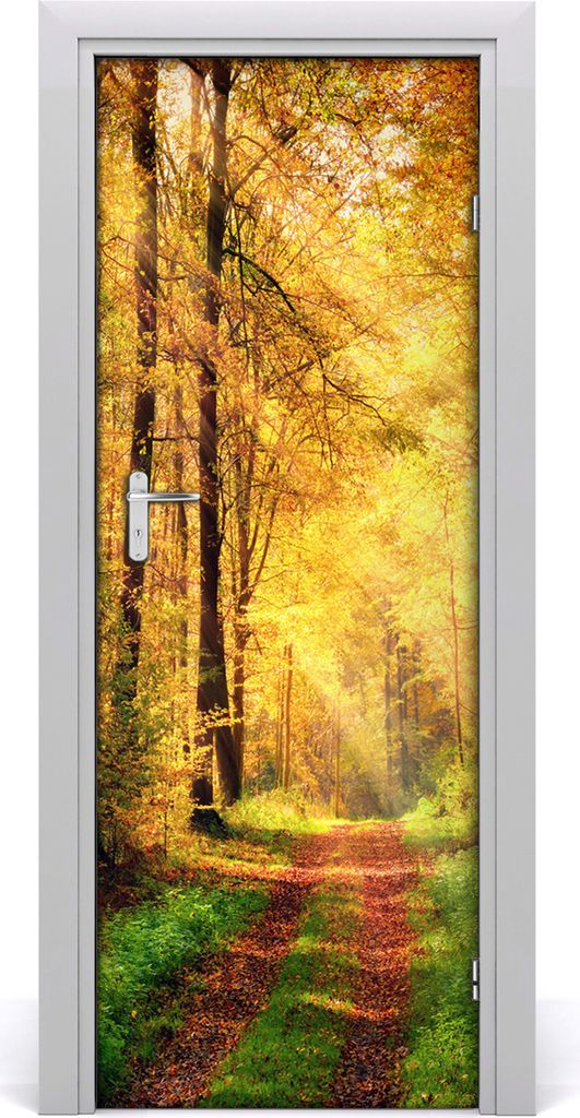 Tulup Türaufkleber 75x205 cm Dekorative Aufkleber Selbstklebend Wasserdichte Tapete Abnehmbar Schlafzimmer Wohnzimmer Wohnkultur - Wald im Herbst