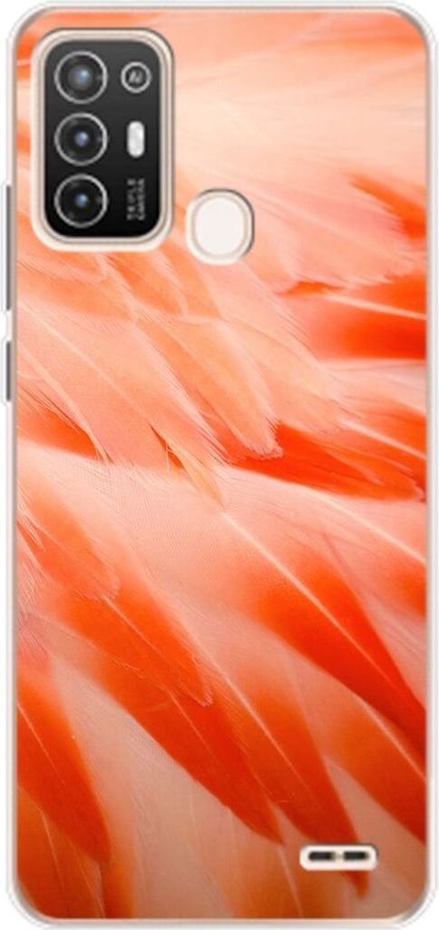 König Design Hülle kompatibel mit ZTE Blade A52 Kunststoff Soft Handyhülle - Handy Case Flamingo Federn