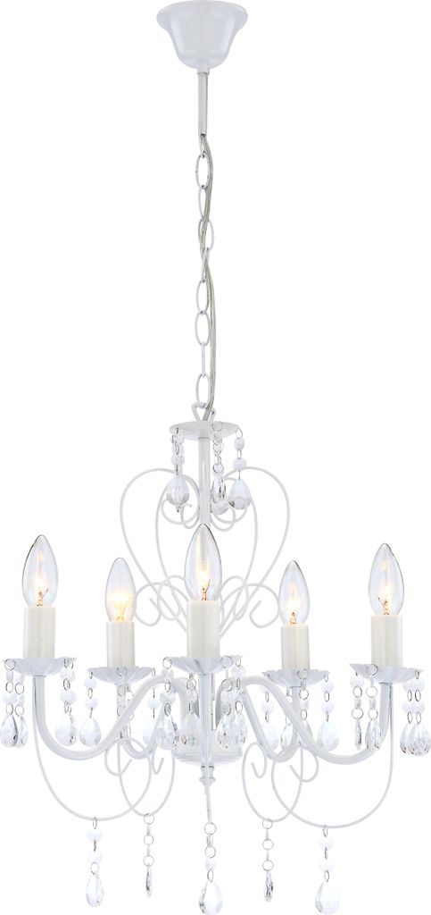 Globo Lighting Luster Metall weiß, 5x E14 Produktbild 