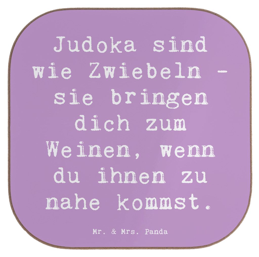 Mr. & Mrs. Panda Tischschoner Spruch Judo Zwiebel - Lavendeltraum - Geschenk, humorvoll, Sportler, Getränkeuntersetzer, Untersetzer für Gläser, ...
