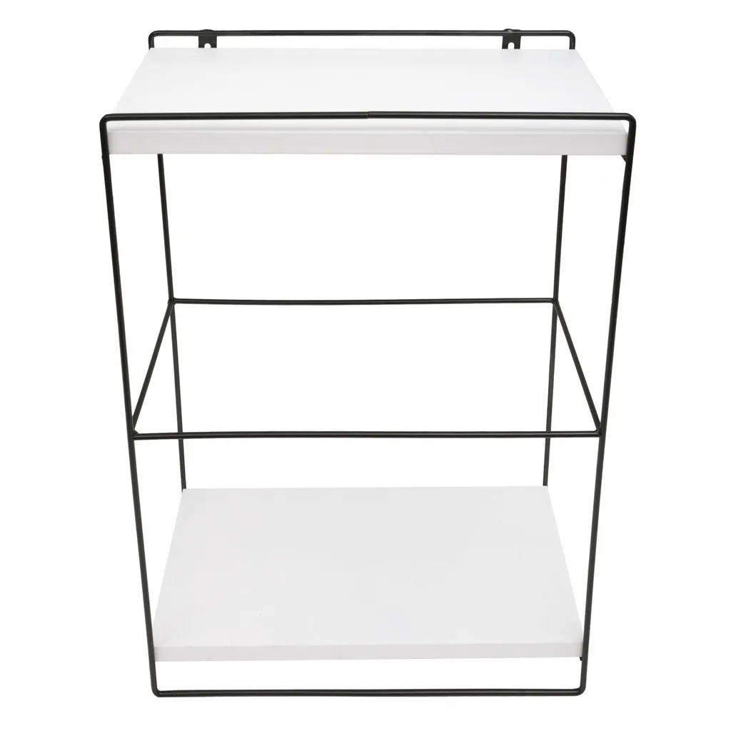 Étagère murale gain de place bois et métal blanc pour petit espace - 4