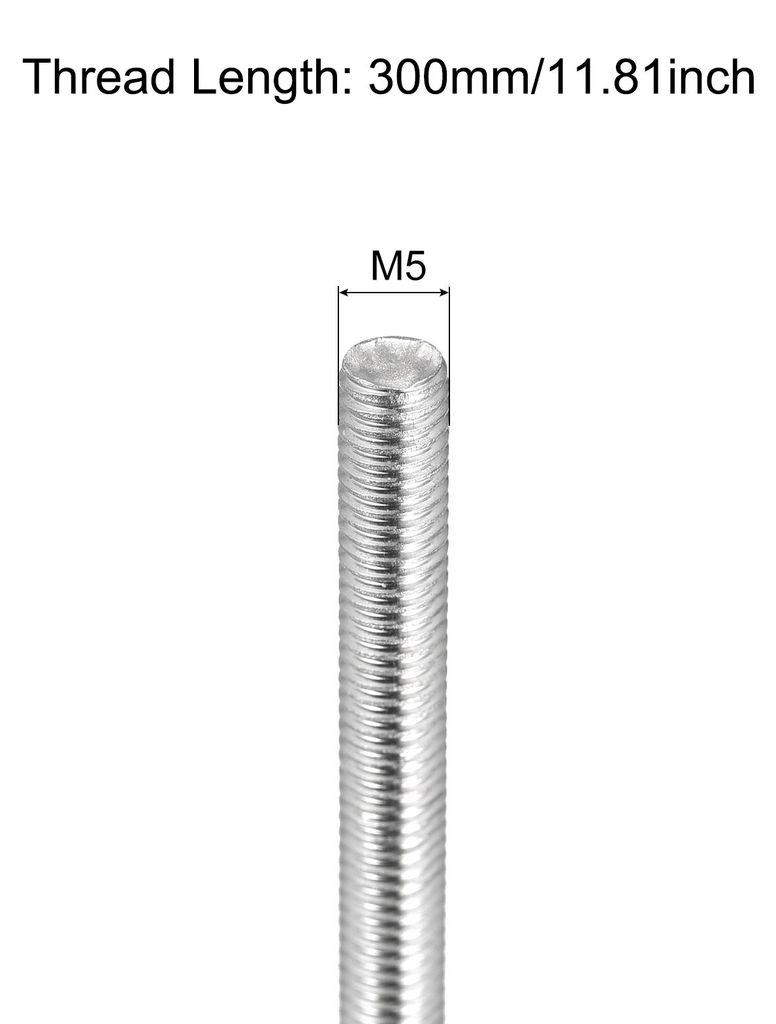 6 Stš¹ck Gewindestange M5 x 300mm Vollgewindestange 304 Edelstahl V2A Gewindestangen A2 Metrisch Gewindebolzen VA Gewindestab Rechtsgewinde Gewin...
