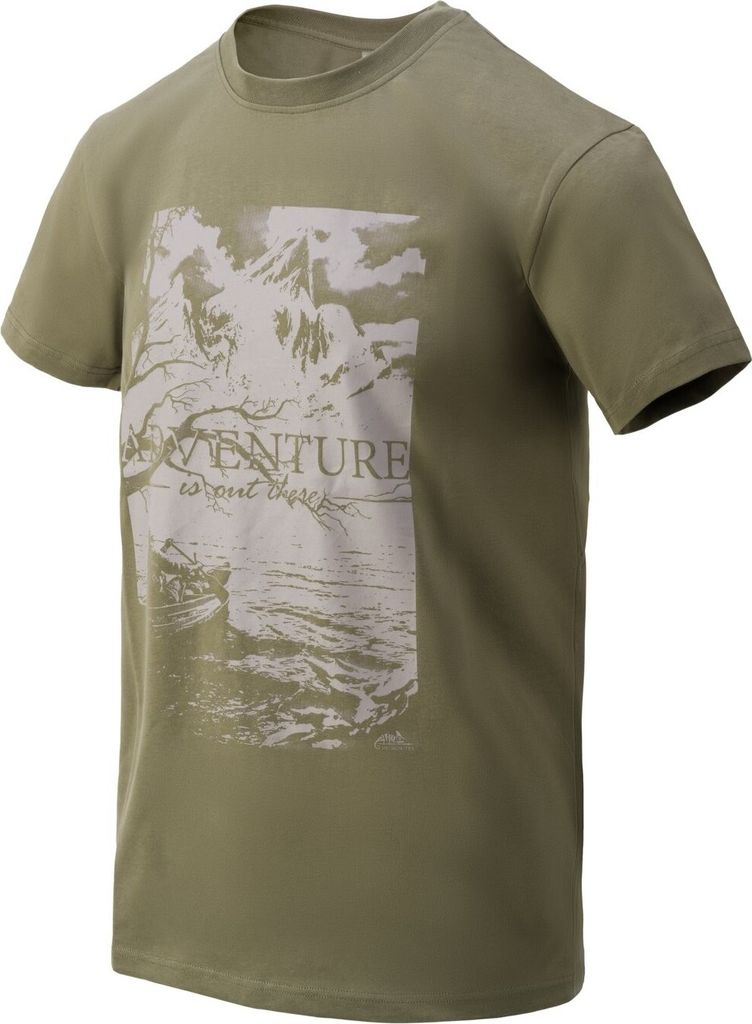 HELIKON-TEX Helikon Tex Baumwoll T-Shirt Adventure is out there in grün Grün M