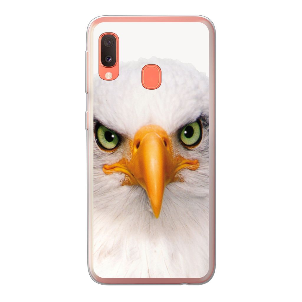 MuchoWow Handyhülle Schutzhülle Hülle für Samsung Galaxy A20e Jungen - Adler - Amerikanischer Weißkopfseeadler - Vogel - Porträt - Schnabel...