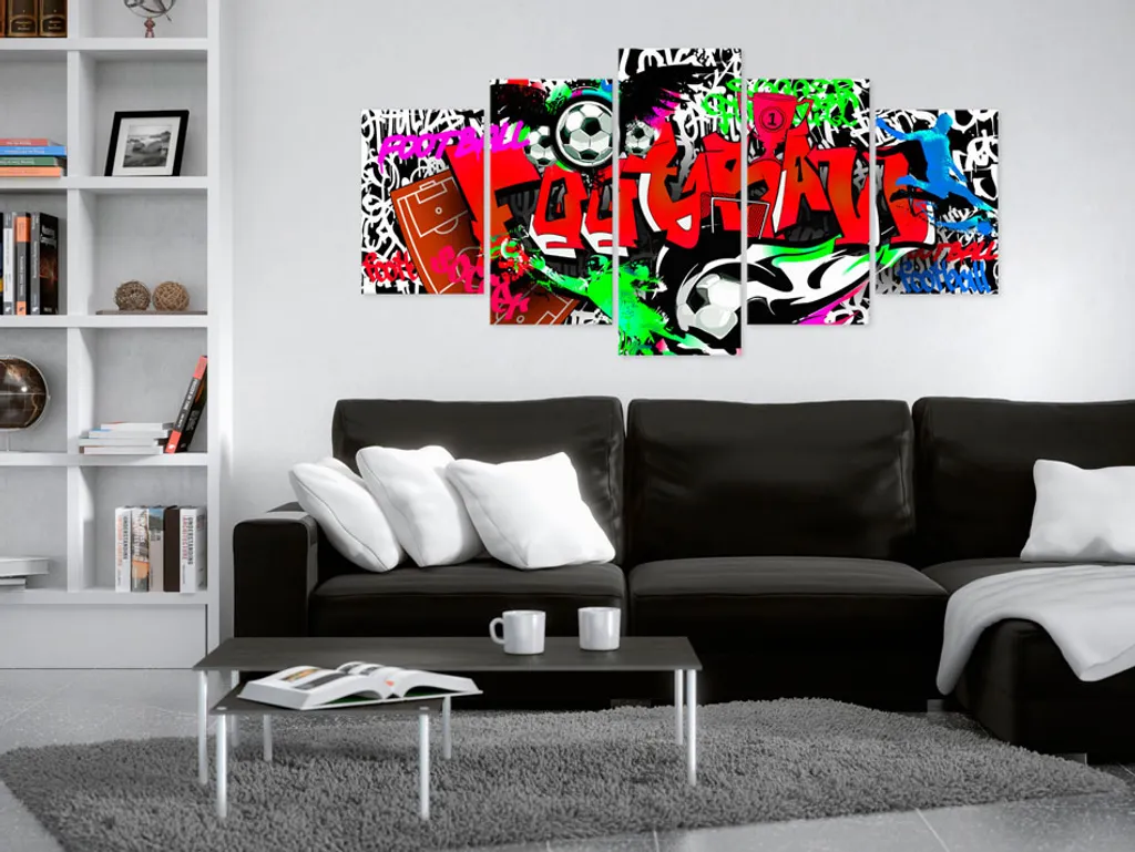 Tableau acrylique Football Graffiti : Déco murale durable et design