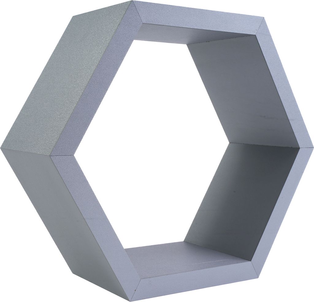 Wand-Regal Sechseck in grau