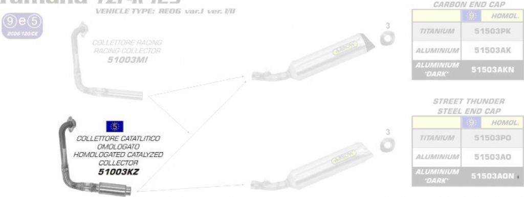 ARROW Katalysator-Auspuffkrümmer für Yamaha YZF-R 125