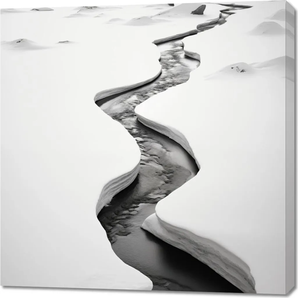 Quadro Astratto Fessure del Gelo 90x90 | Arredo Parete Luxury Design