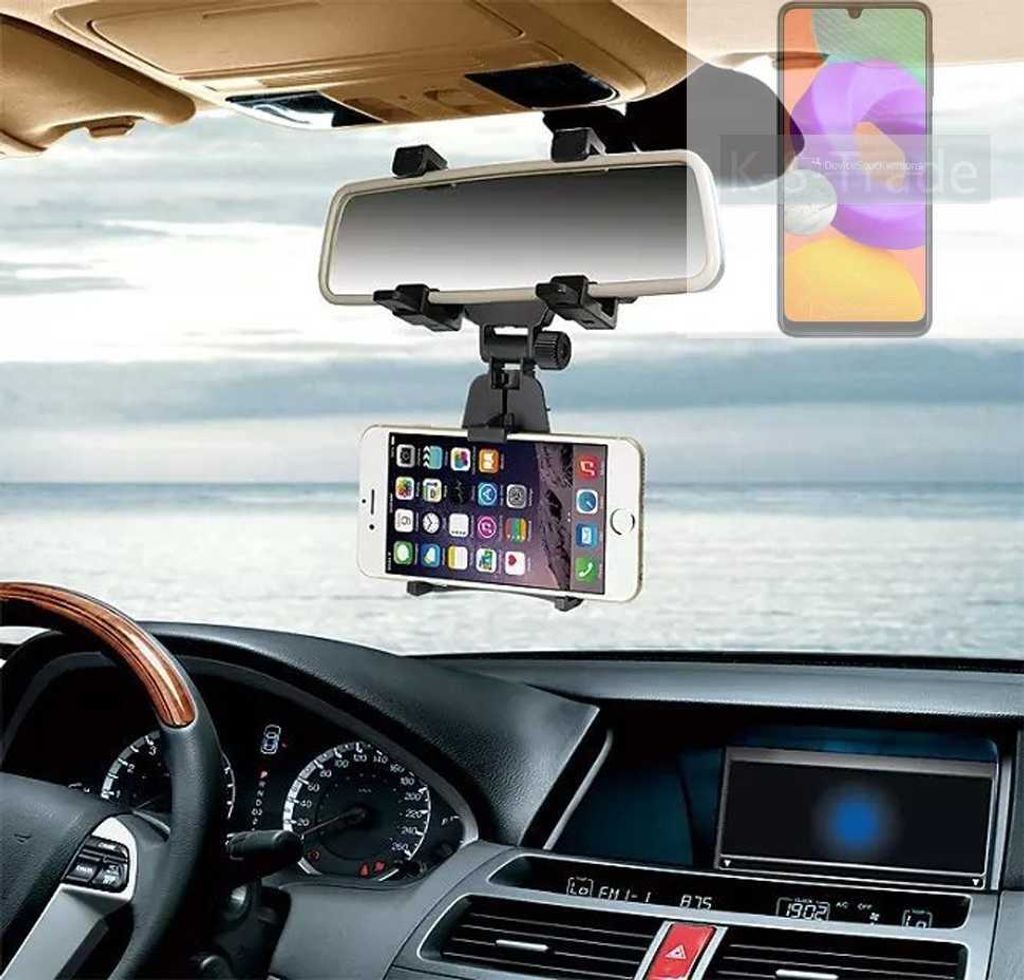 K-S-Trade Smartphone Halterung kompatibel mit Samsung Galaxy M22 Rückspiegel Halterung schwarz Auto Halterung KFZ Halter