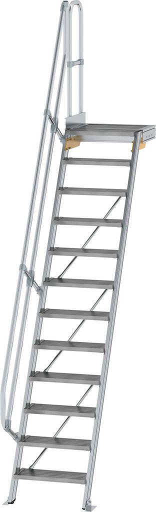 MUNK Treppe mit Plattform 60° inkl. einen Handlauf, 600mm Stufenbreite, 12 Stufen